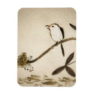 Chinesische traditionelle Tintenmalerei mit Vögel Magnet