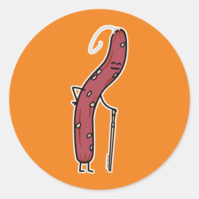 Chinesische Trockenwurst im Alter von Fett Kantone Runder Aufkleber (Vorderseite)