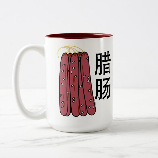 Chinesische Trockenwurst Schweinefleisch Kantonesi Zweifarbige Tasse (Links)