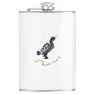 Chinesische Tuschekunst mit Entenmotiv Flachmann