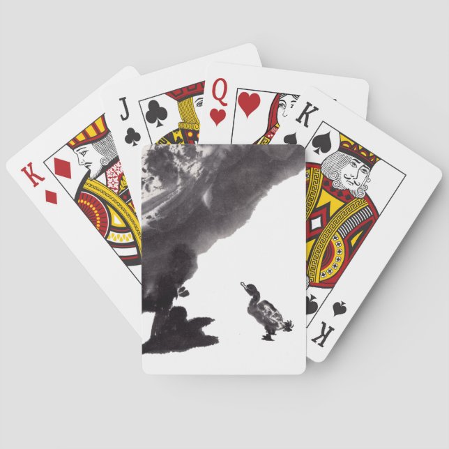 Chinesische Tuschekunst   mit Entenmotiv Spielkarten (Rückseite)