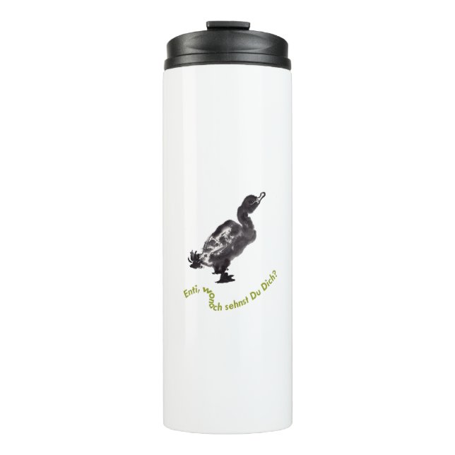 Chinesische Tuschekunst mit Entenmotiv Thermosbecher (Vorderseite)
