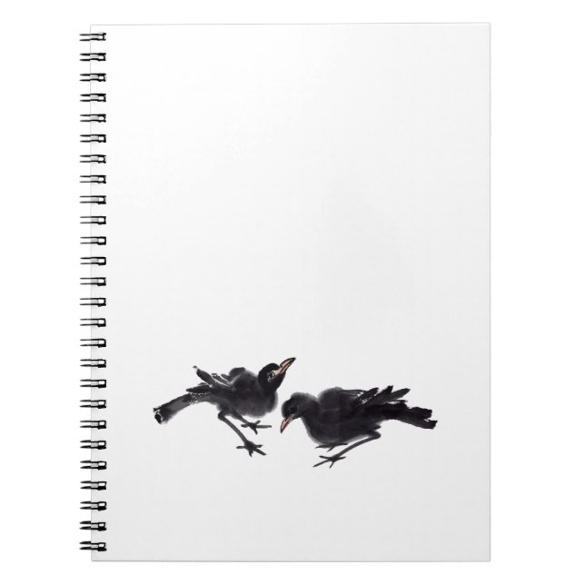 Chinesische Tuschekunst mit Vogelmotiv Notizblock (Vorderseite)