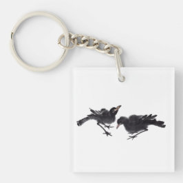 Chinesische Tuschekunst mit Vogelmotiv Schlüsselanhänger