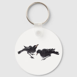 Chinesische Tuschekunst mit Vogelmotiv Schlüsselanhänger