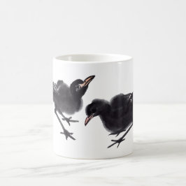 Chinesische Tuschekunst mit Vogelmotiv Verwandlungstasse