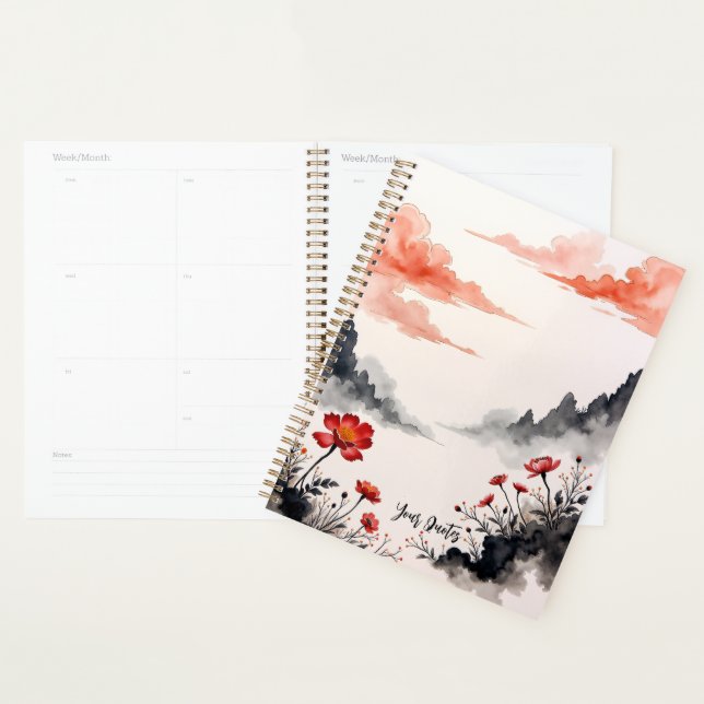 Chinesische Tuschwasch-Mohn-Kunst Planer (Anzeige)