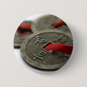 Chinesische viel Glück-Münzen Button
