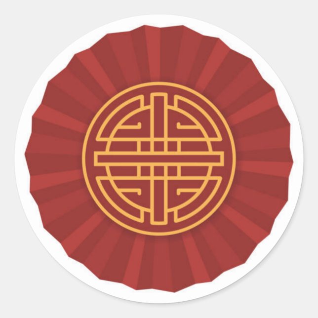 Chinesische Viel Glück-Wedding Party-Umschlag Aufk Runder Aufkleber (Vorderseite)