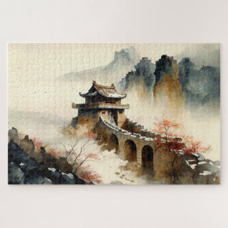 Chinesische Wasserfarbe Die große Mauer Puzzle
