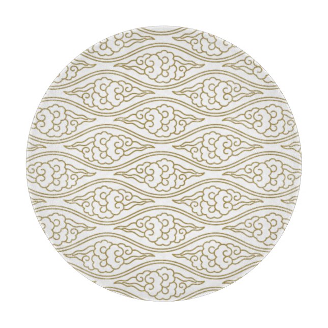 Chinesische Wolken Muster Glas-Schneidebrett Schneidebrett (Vorderseite)