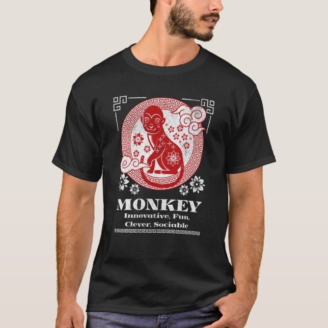 Chinesische Zodiac-Affen-Persönlichkeit T-Shirt (Vorderseite)