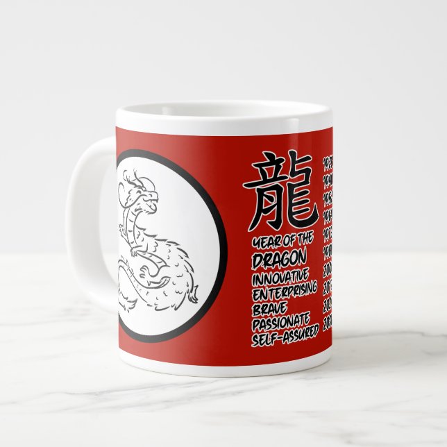 Chinesische Zodiac Dragon-Jumbo-Tasse Jumbo-Tasse (Vorderseite Links)