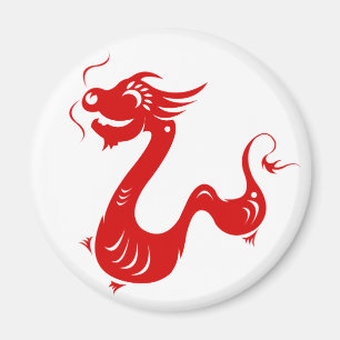 CHINESISCHE ZODIAC-DRAGON-PAPERCUT-ILLUSTRATION MAGNET