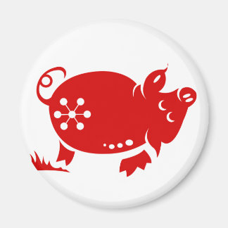 CHINESISCHE ZODIAC-SCHWEINPAPIERILLUSTRATION MAGNET