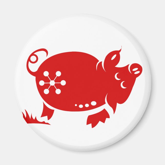 CHINESISCHE ZODIAC-SCHWEINPAPIERILLUSTRATION MAGNET (Vorne)