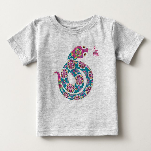 Chinesische Zodiac Snake Colorful Serie Baby T-shirt (Vorderseite)