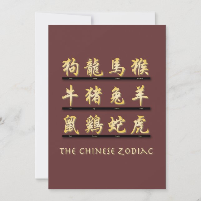 Chinesische Zodiaksymbol Einladung (Vorderseite)