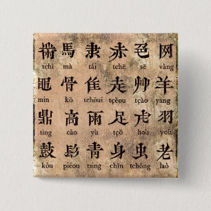Chinesischer Alphabet-Knopf Button