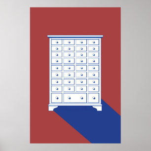 Chinesischer Apothekerschrank Druck Poster