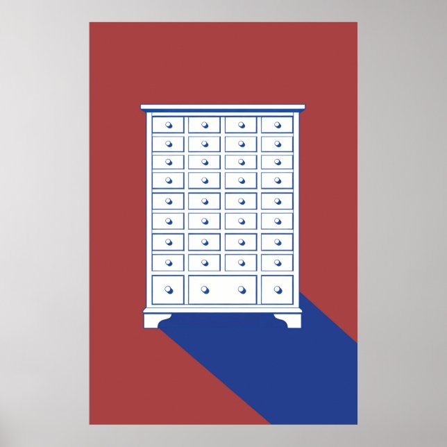 Chinesischer Apothekerschrank Druck Poster (Vorne)