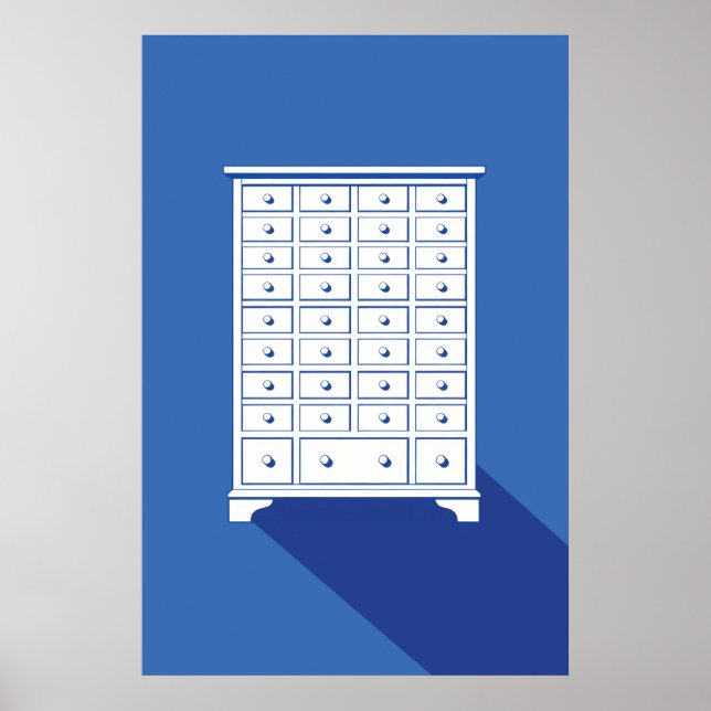 Chinesischer Apothekerschrank Druck Poster (Vorne)