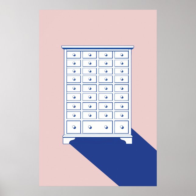Chinesischer Apothekerschrank Druck Poster (Vorne)