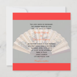 Chinesischer Bambus- und Seidenfan Christliche Hoc Einladung