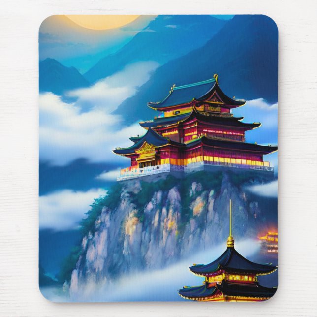Chinesischer Bergpalast Mousepad (Vorne)