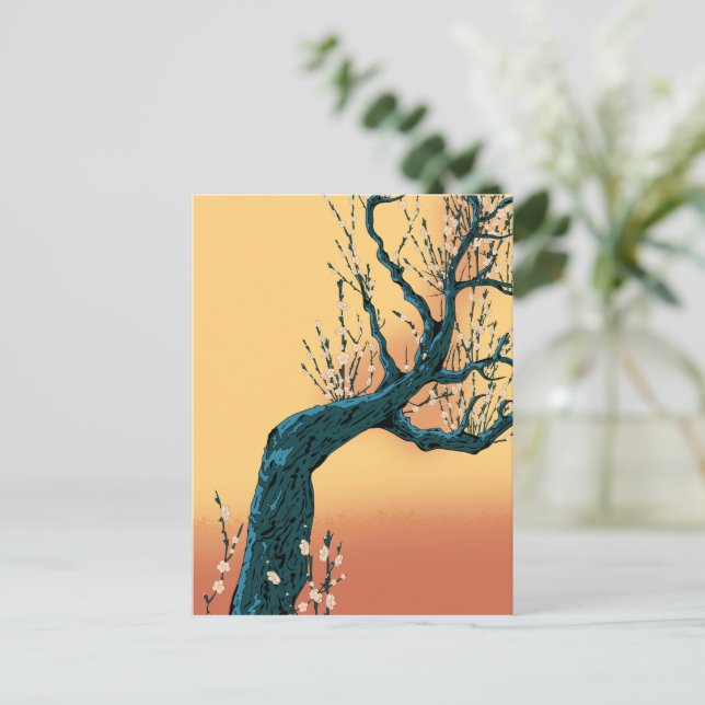 Chinesischer Blossom Postkarte (Stehend Vorderseite)