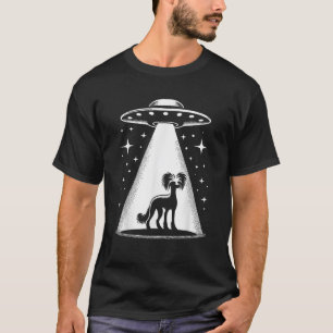 Chinesischer Crest-Mama-Papa-Hund Lustiger Außerir T-Shirt