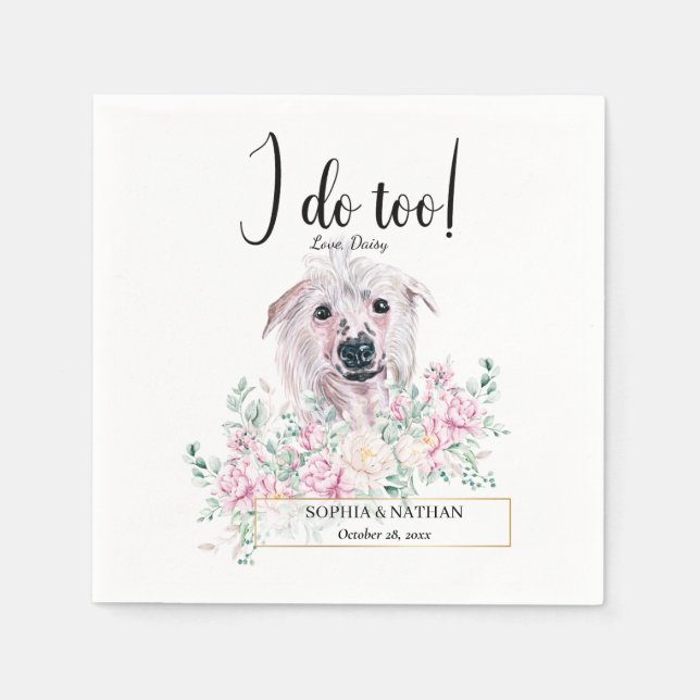 Chinesischer Crested Dog Wedding Cocktail Napkins Serviette (Vorderseite)