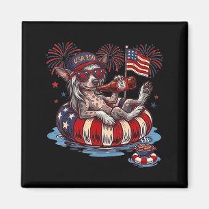 Chinesischer Crested Hund 250th Aamerica Patriotis Magnet