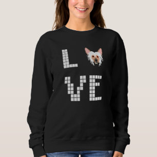 Chinesischer Crested Hund Pixelkunst Sweatshirt
