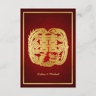 Chinesischer Doppelglückdrache / Phönix-UAWG RSVP Karte