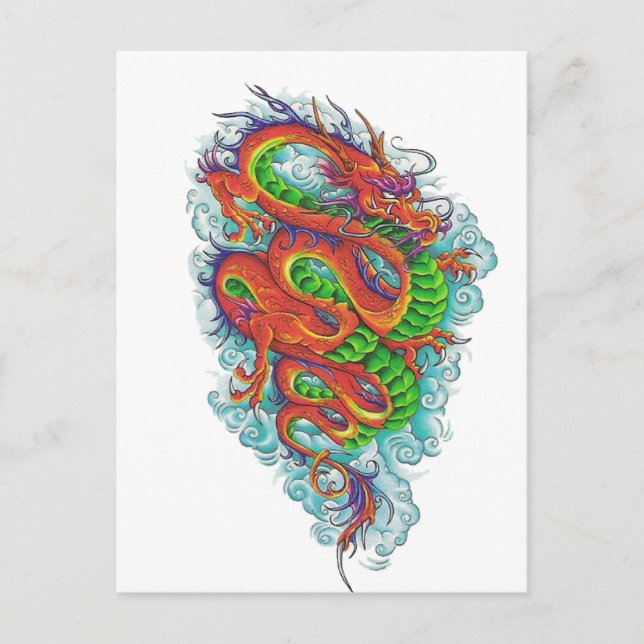 Chinesischer Drache 2 Postkarte (Vorderseite)