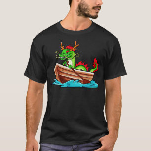Chinesischer Drache auf dem Drachenboot T-Shirt
