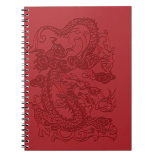 Chinesischer Drache aus Rot Notizblock