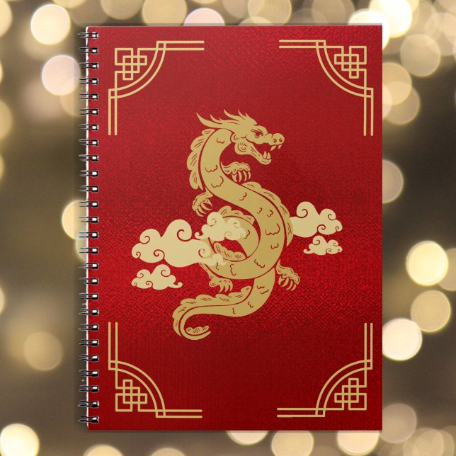 Chinesischer Drache aus Rot und Gold Notizblock (Von Creator hochgeladen)