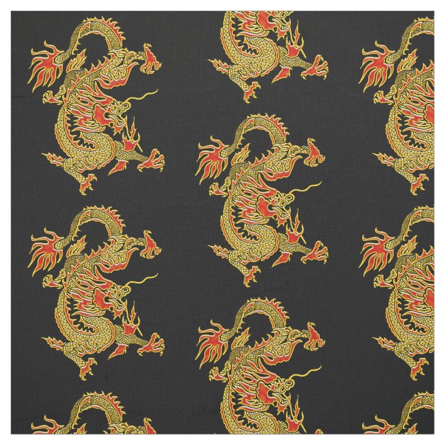 Chinesischer Drache aus Rot und Gold Stoff (Muster)