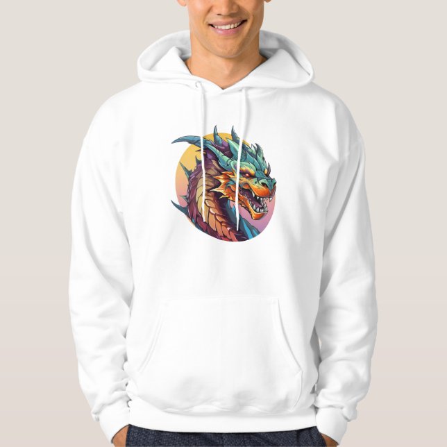 Chinesischer Drache farbiger Cartoon Hoodie (Vorderseite)
