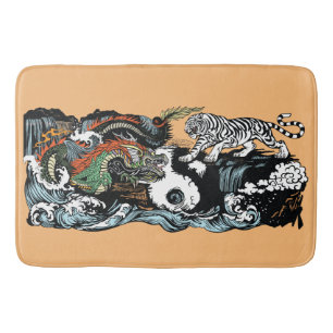 Chinesischer Drache gegen Tiger Badematte