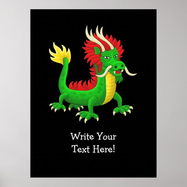 Chinesischer Drache im modernen Stil Poster (Vorne)