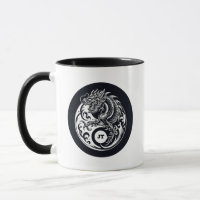 Chinesischer Drache in Schwarz-Weiß personalisiert