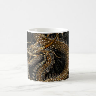 Chinesischer Drache in strukturiertem Brown Kaffeetasse