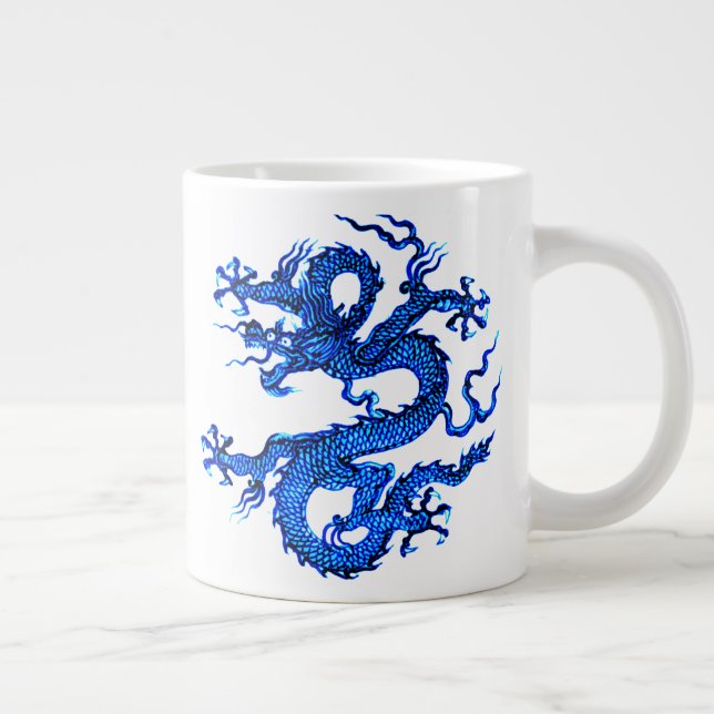 Chinesischer Drache, Indigoblau Jumbo-Tasse (Rechts)