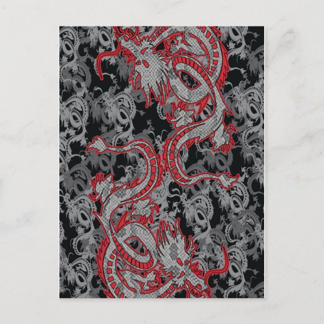 Chinesischer Drache - Jahr des Drachen Feiertagspostkarte (Vorderseite)
