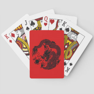 Chinesischer Drache Karten spielen rot und schwarz Spielkarten