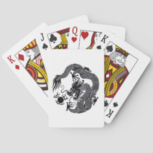 Chinesischer Drache Kartenspielen Weiß und Schwarz Spielkarten