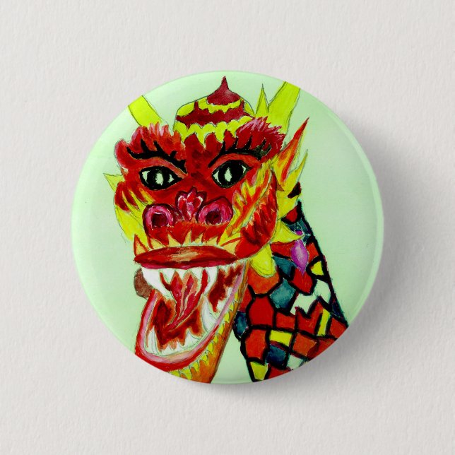 Chinesischer Drache-Kopf Button (Vorderseite)